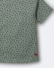 Toddler Relaxed Tee in Dot Print - Olive