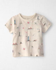 Baby 2-Piece Organic Cotton Shortall Set in Coastal Vacation