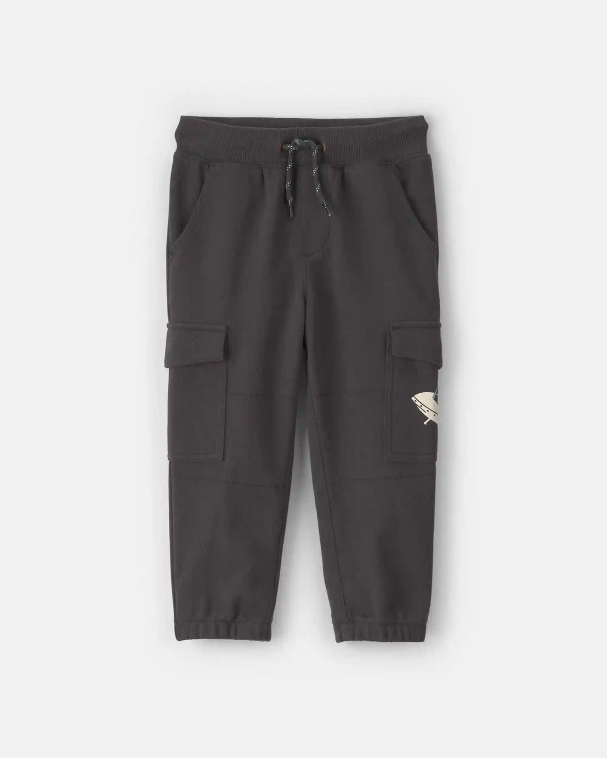 Toddler Boy Glow-in-the-dark French Terry Cargo Joggers - Black