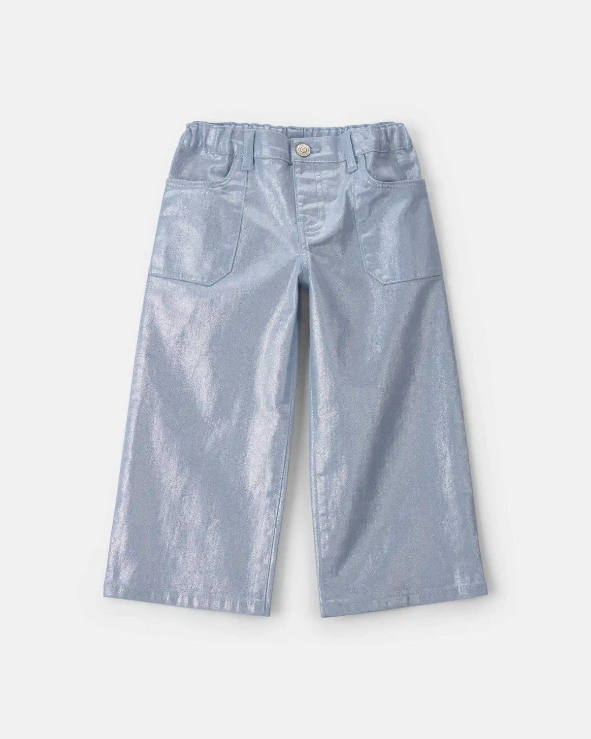 Toddler Girl Metallic Wide-Leg Pants - Silver