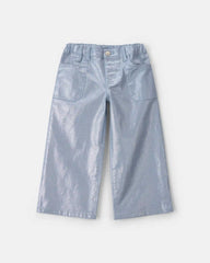 Toddler Girl Metallic Wide-Leg Pants - Silver