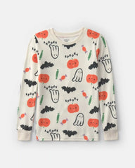 Kids 2-Piece Halloween Snug Fit Pajama Set - Cream