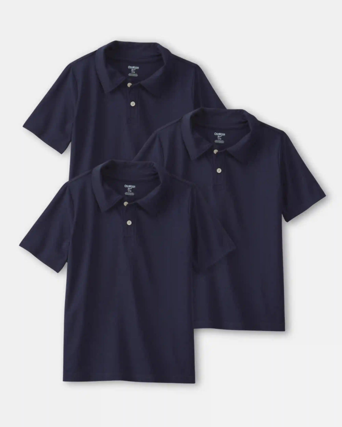 Boys 3-Pack Uniform Active Polo Shirts - Navy