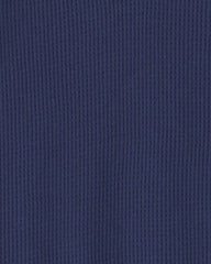 Baby Boy Thermal Long-Sleeve Hooded Bodysuit - Navy Blue