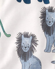 Baby Organic Cotton 1-Piece Pajamas in Wildlife Print