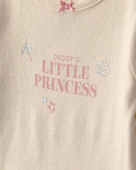 Baby Girl 2-Piece 'Daddy's Little Princess' Long-Sleeve Bodysuit & Tulle Pant Set - Pink/Cream