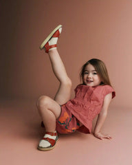Toddler Girl Elastic Waist Peplum Top - Rose