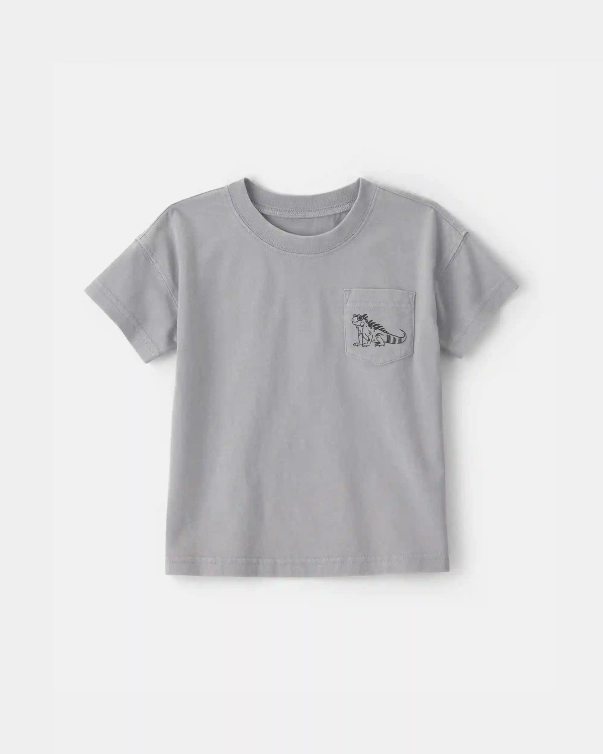 Toddler Boy Lizard Pocket Tee - Grey