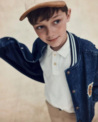 Boys Uniform Piqué Long-Sleeve Polo Shirt - White