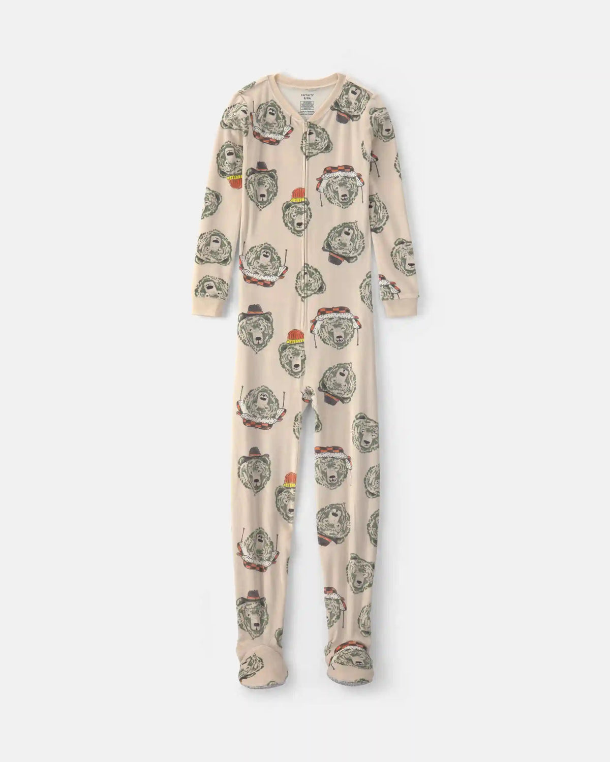 Boys 1-Piece Bears DreamPlush Snug Fit Footed Pajama - Tan