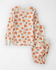 Kids 2-Piece Organic Cotton Pajamas in Harvest Pumpkins