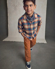Boys Plaid Flannel Button-Down Shirt