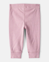 Baby Girl 2-Pack 100% Cotton Pull-On Pants - Blue/Pink