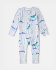 Baby Whale PurelySoft 2-Way Zip Sleep & Play Pajamas - Blue