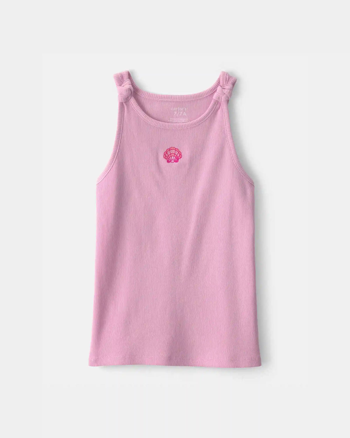 Girls Shell Embroidered Tank Top - Pink