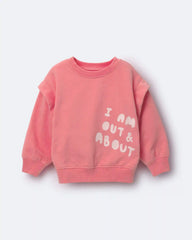 Toddler Girl 'Out & About' Double Layer Pullover Sweatshirt - Pink