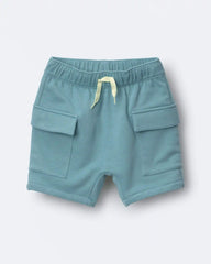 Toddler Boy French Terry Cargo Shorts - Teal