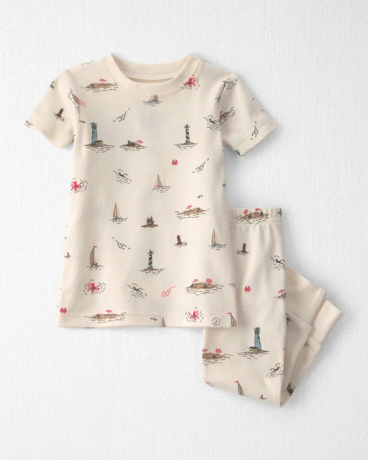 Baby 2-Piece Organic Cotton Pajamas in Coastal Vacation