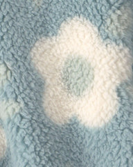 Baby Girl 3-Piece Floral Teddy Fleece Layering Set - Blue