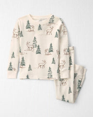 Toddler 2-Piece Organic Cotton Pajamas in Reindeer Forest