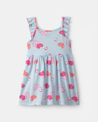 Toddler Girl Pool Floatie Ruffle-Sleeve Dress - Blue