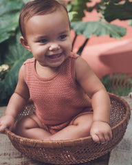 Baby Girl 2-Piece Organic Cotton Knit Top & Short Set