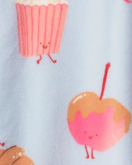 Toddler Girl 1-Piece Festival Treats DreamPlush Snug Fit Footed Pajama - Blue
