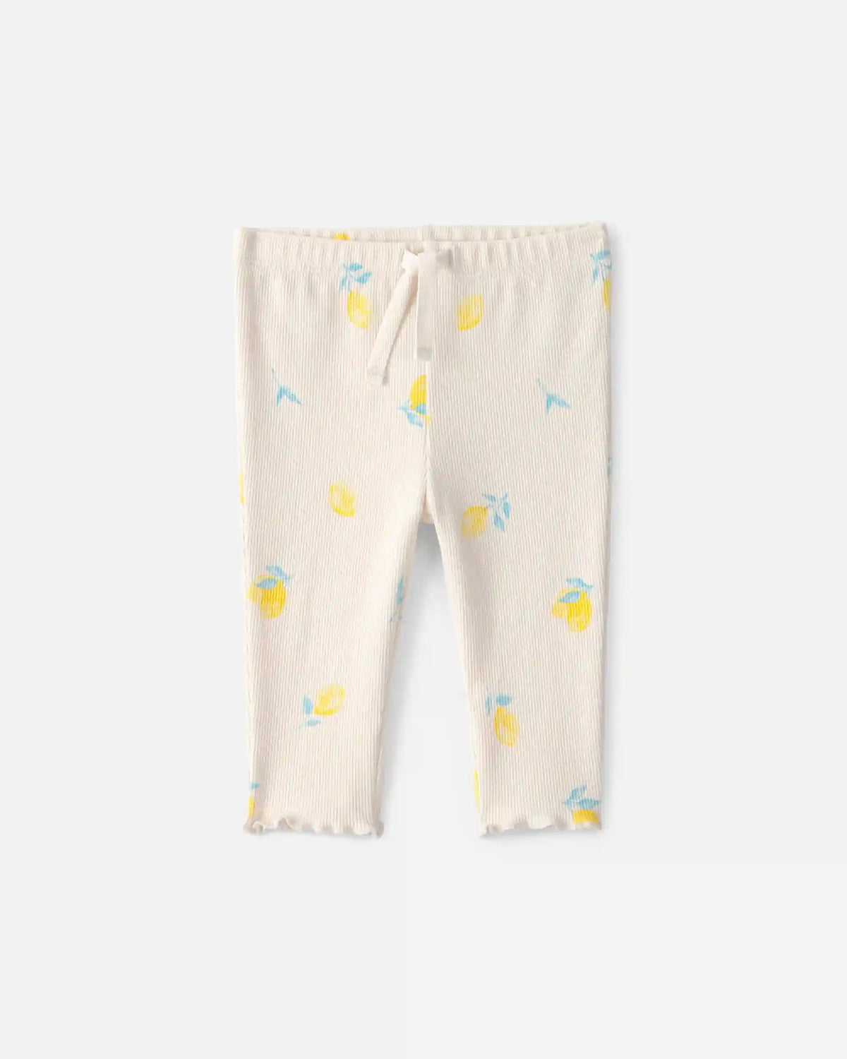 Baby Girl Lemon Rib Pants - Ivory