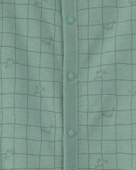 Baby Boy Dinosaur 100% Cotton Sleep & Play Pajamas - Green