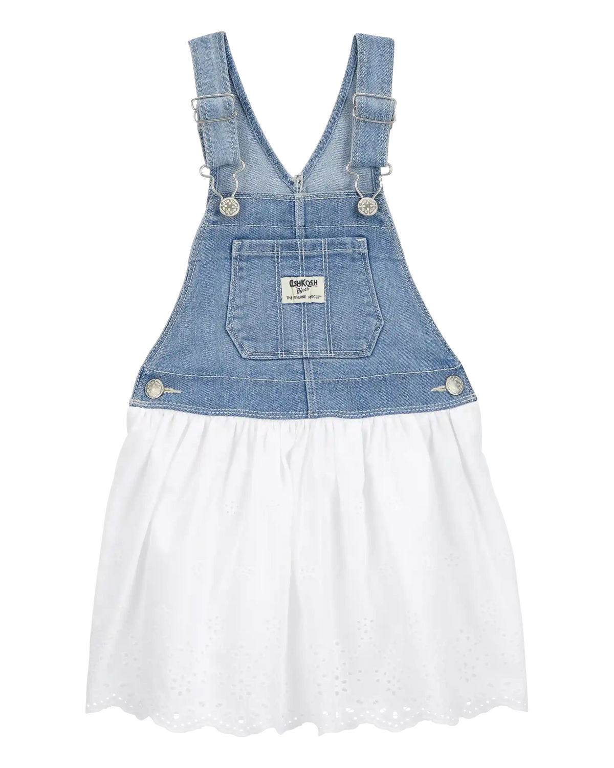 Baby Stretch Denim Eyelet Jumper Dress