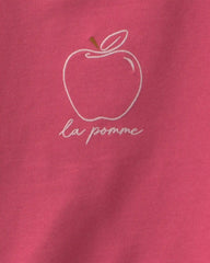 Girls 2-Piece Apple French Terry Long-Sleeve Top & Skort Set - Pink