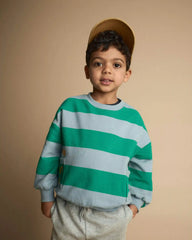 Toddler 'Look at Me!' Otter Sweatshirt™ with Pockets in Stripes - Green/Blue