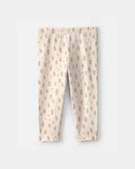 Baby Girl Dots Pull-On Stretch Leggings - Cream