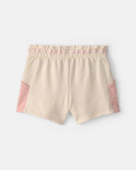 Toddler Girl French Terry Shorts - Pink/Ivory