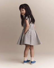 Toddler Girl Avenue Twirl™ Scalloped Dress in Gingham - Grey