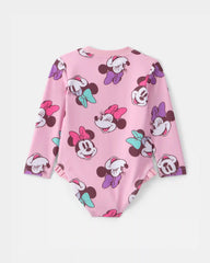 Baby Girl Disney© Minnie Mouse 1-Piece Swimsuit Rashguard - Pink