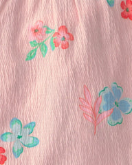 Toddler Girl 2-Piece Floral Ruffle Top & Short Set - Pink