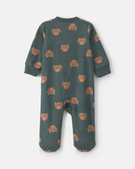 Baby Boy Farm Fleece 2-Way Zip Sleep & Play Pajamas - Green