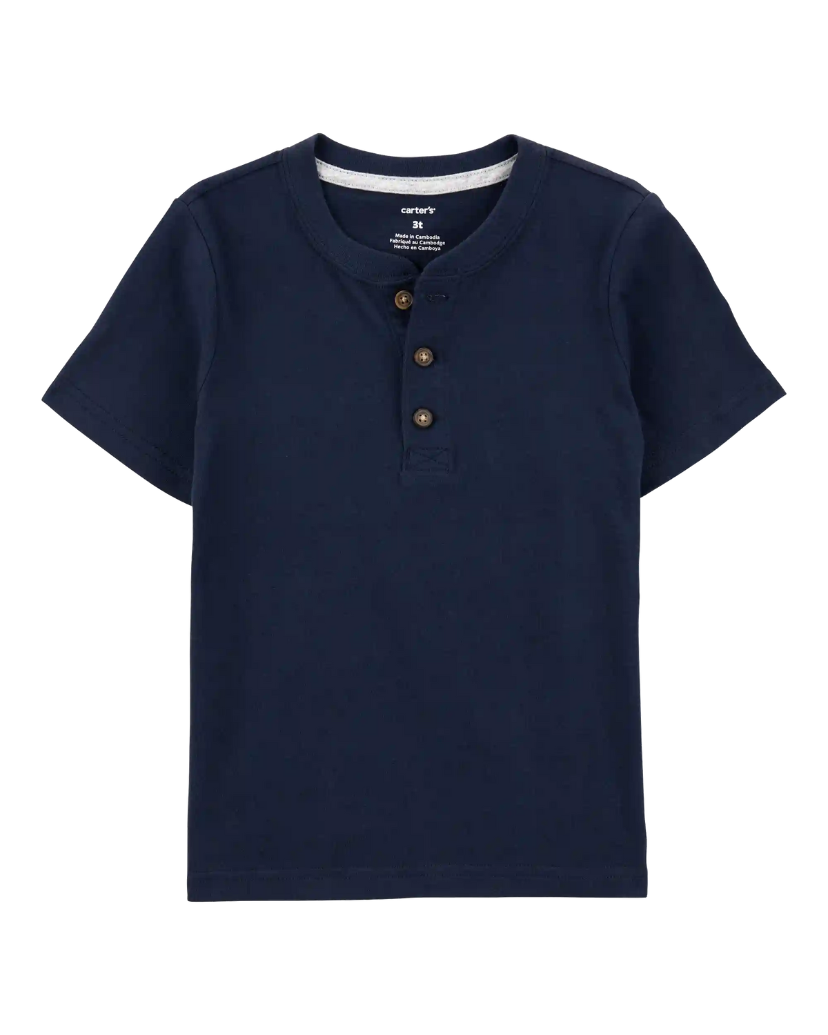Baby Boy Short-Sleeve Henley Tee - Navy