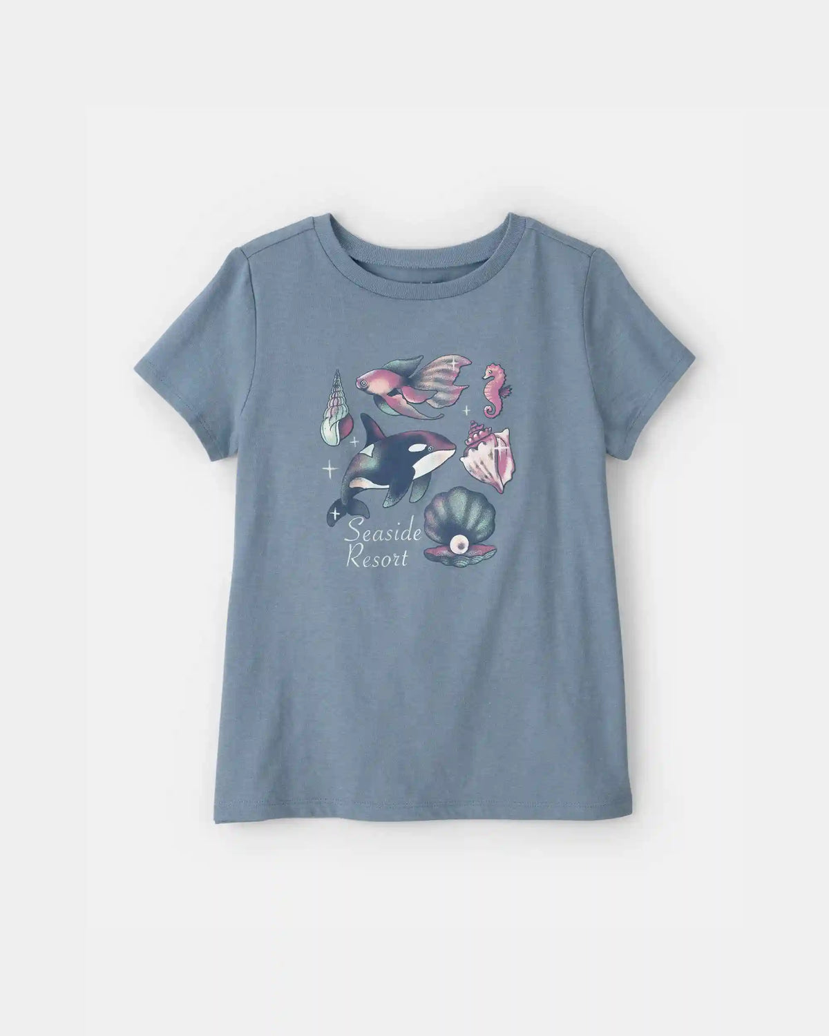 Girls 'Seaside Resort' Sea Animal Graphic Tee - Blue
