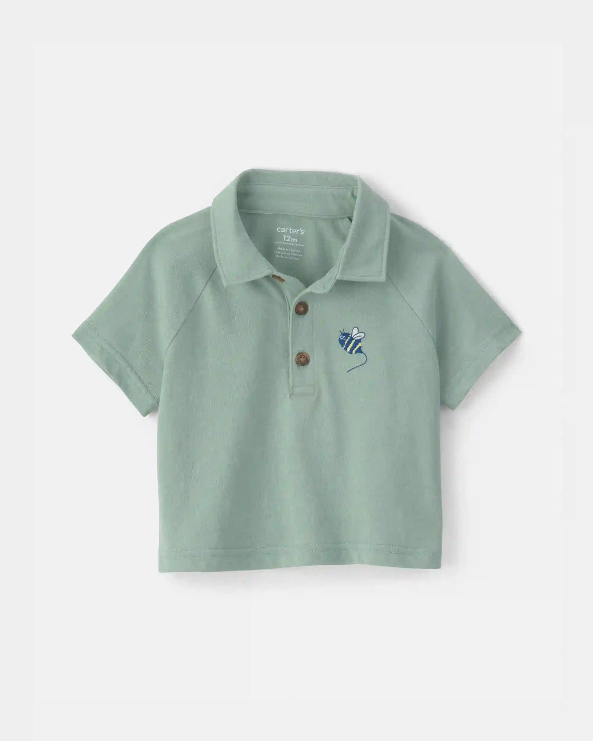 Baby Boy Bumble Bee Short-Sleeve Polo Shirt - Green