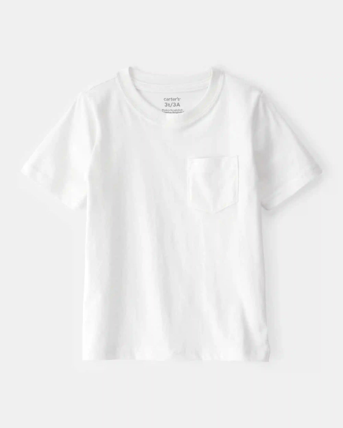 Toddler Solid Short-Sleeve Pocket Tee - White