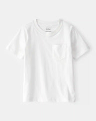 Toddler Solid Short-Sleeve Pocket Tee - White