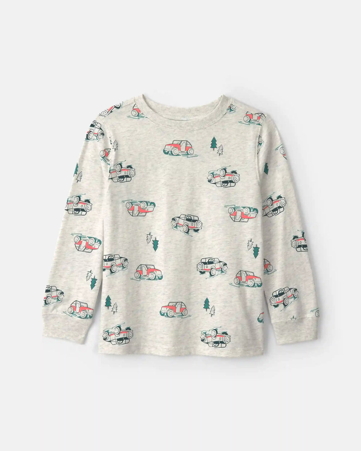 Boys Car Mountain Off-Roading Long-Sleeve Tee - Grey