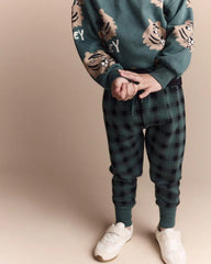 Toddler No-Seam Jogger Pant in Plaid - Green/Black