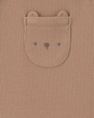 Baby 2-Piece Bear Long-Sleeve Overall Set - Brown