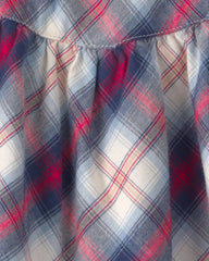Toddler Girl Plaid Twill Skort - Navy Blue