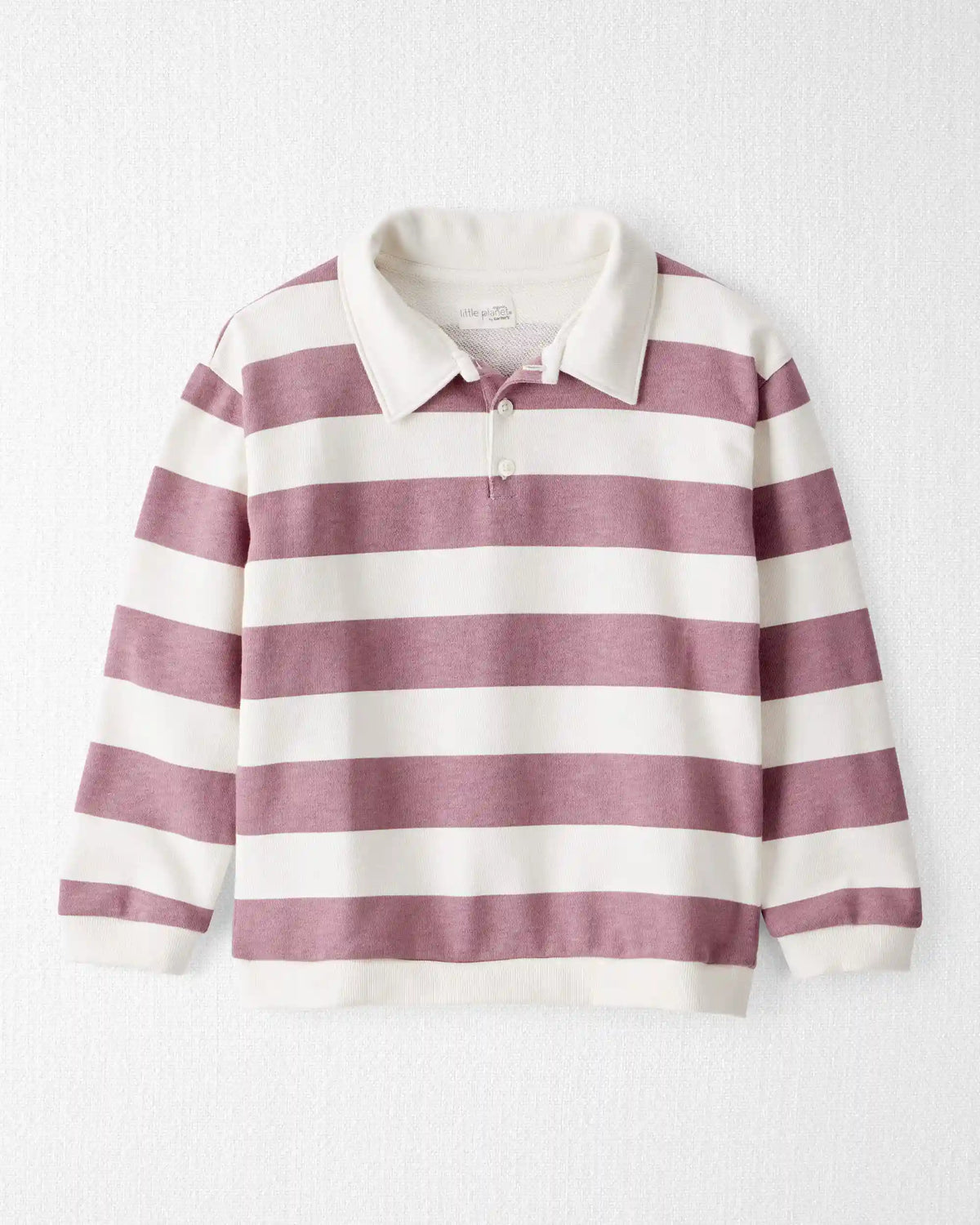 Girls Organic Cotton Henley Top in Stripes