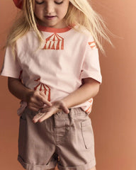 Toddler Girl Mom Shorts - Mauve