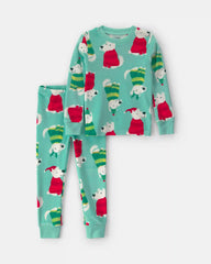 Toddler 2-Piece Christmas DreamPlush Snug Fit Pajama Set - Green
